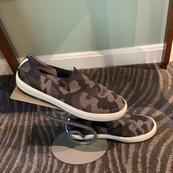 Rothy's Black and Gray Camouflage Original Slip On Sneaker Loafers - Like New! - Picture 4 of 10